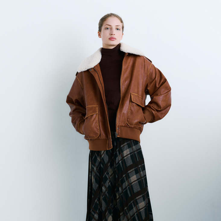 Chaqueta oversize cuello borreguito