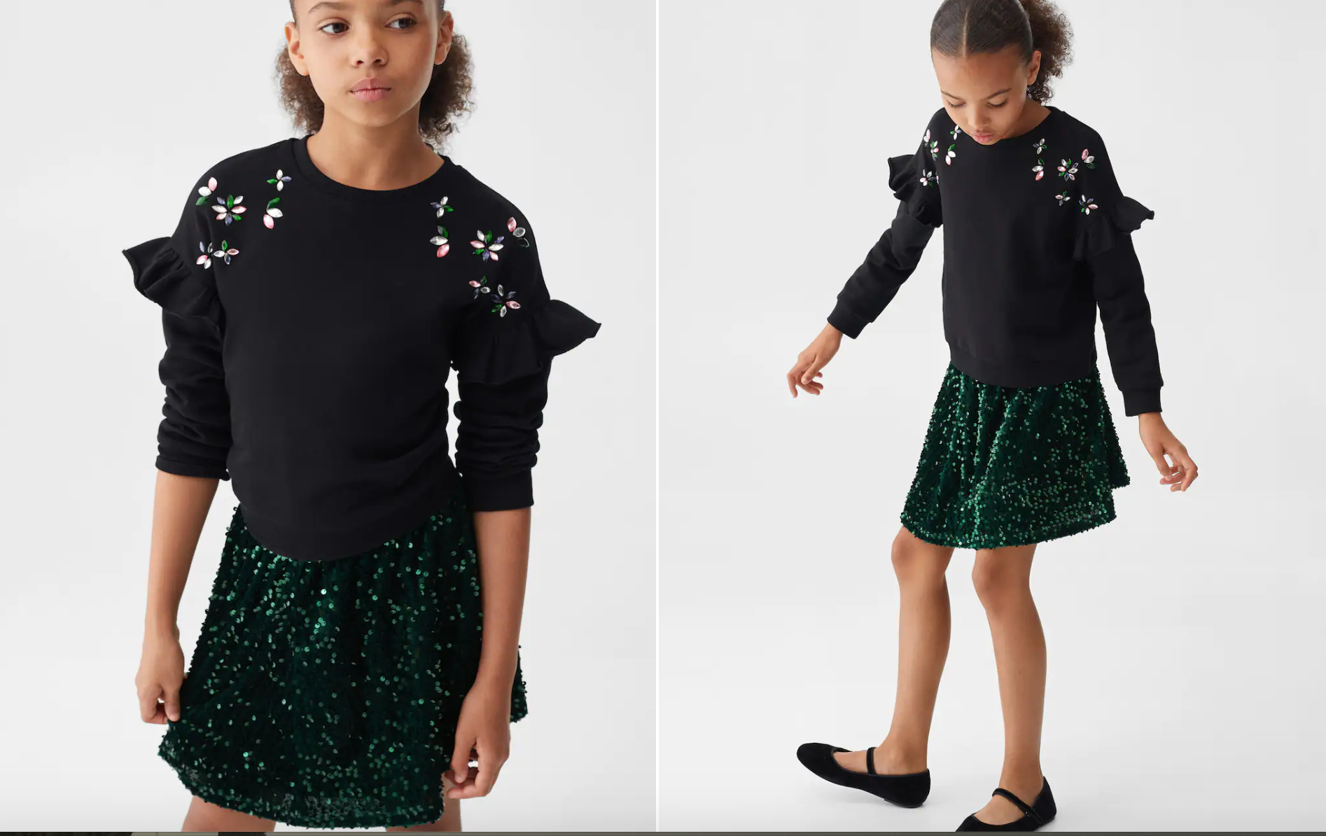 Falda lentejuelas verde