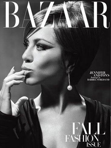 Jennifer Aniston impresionante a lo Barbra Streisand en Harper's Bazaar