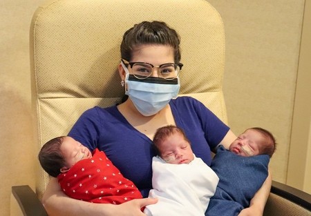 Una madre de Texas dio a luz a trillizos tras superar el coronavirus embarazada
