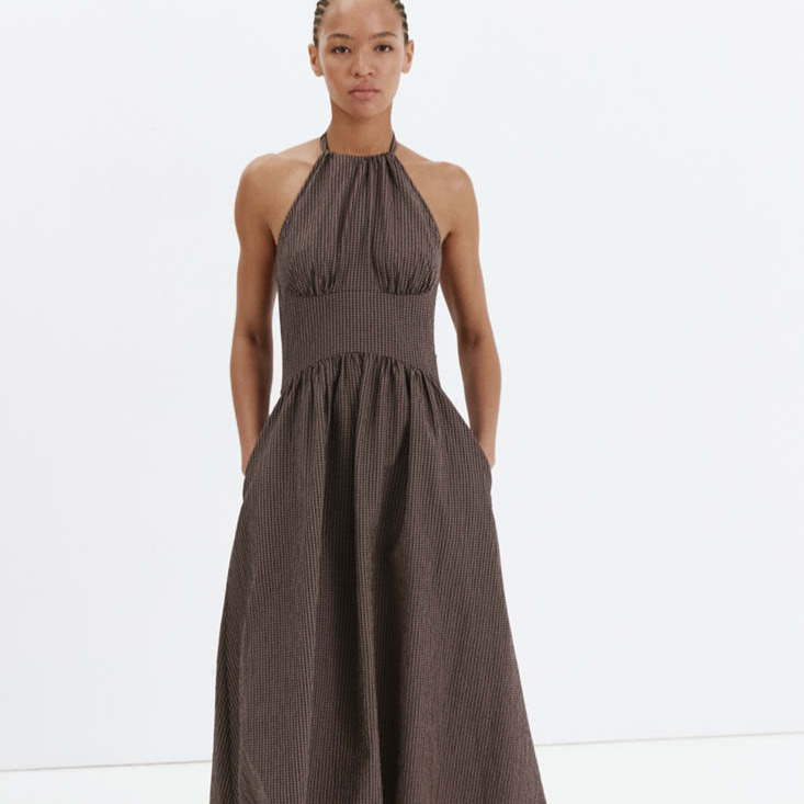 Vestido halter cuadros vichy