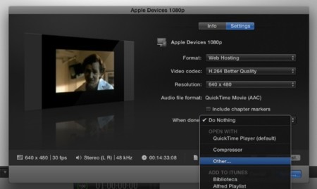 Envía un mensaje a tu iPhone cuando finalice la exportación de un vídeo en Final Cut Pro X