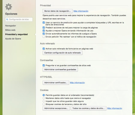 Opera Preferencias