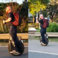 A 60 km/h por autovía, sin casco, bebiendo y bailando. Un monociclo es como un patinete, y su mal uso solo tiene un final