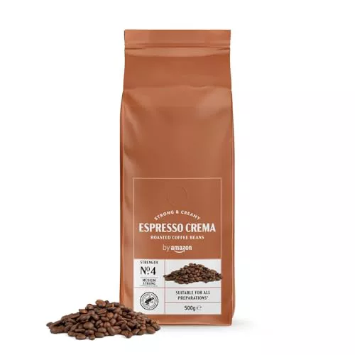 by Amazon - Café en grano Natural Espresso crema, tueste claro - Certificado Rainforest Alliance, 500g