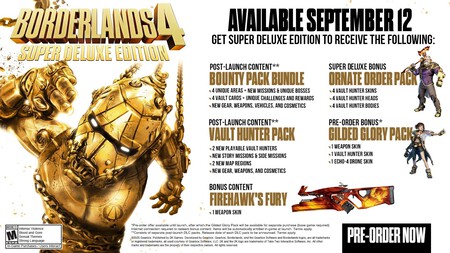 Borderlands 4 Super Deluxe Edition Contents And Pre Order Incentive