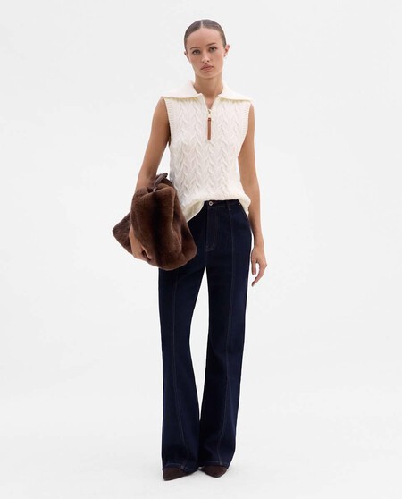 chaleco blanco de punto