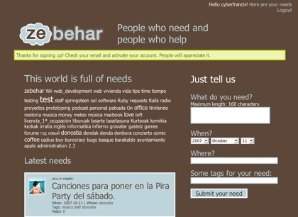 Zebehar: el "Twitter" de las necesidades