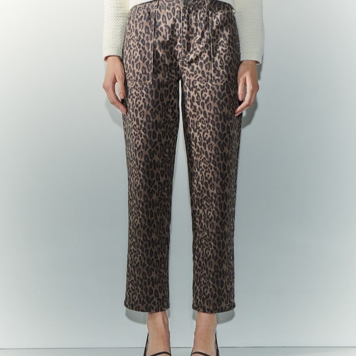 Tintoretto
Pantalón recto tiro medio animal print