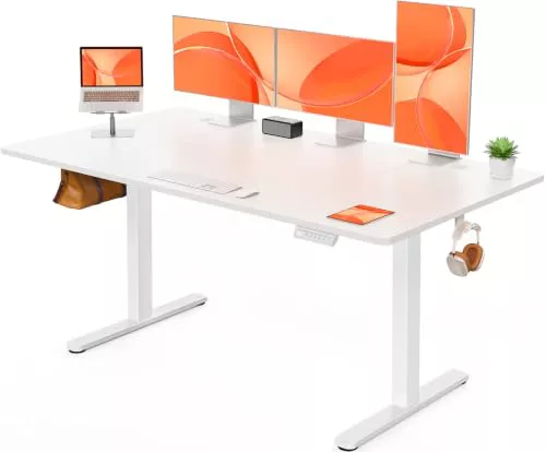 ErGear Escritorio Elevable Eléctrico, Escritorio Ajustable en Altura 140 x 70 cm, Mesa Elevable con Panel Inteligente de 7 Memorias, Mesa Escritorio Oficina en Casa con Tablero Ensamblado