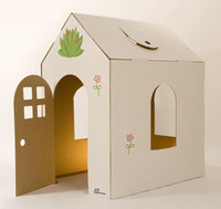 Casitas de cartón reciclado para decorar