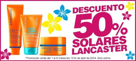Hasta un 50 % de descuento en solares Lancaster en Bodybell online, hasta el 8 de abril
