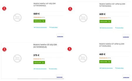 DATART ストアでの Samsung Galaxy A51、Galaxy A71、Galaxy S10 Lite、Galaxy Note 10 Lite の価格