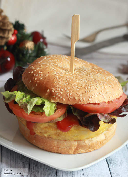 Receta de Papaburger o hamburguesa de tortilla de patatas