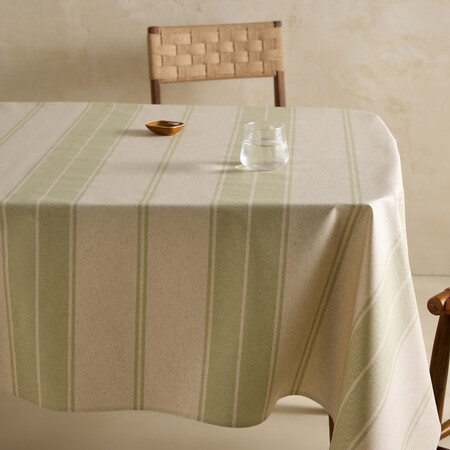 Mantel Antimanchas Resinado Raya Verde 150 X 250 Cm