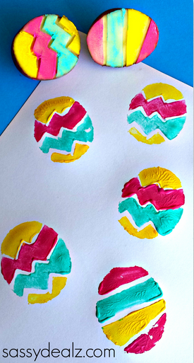 Easter Egg Potato Stamp Craft For Kids
