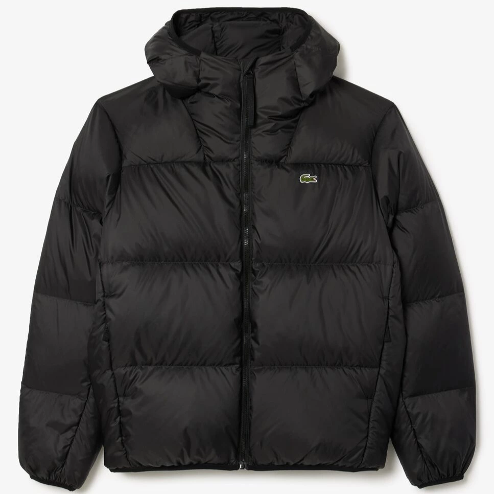 Chaqueta de hombre acolchada corta con capucha hidrófuga