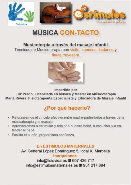 Música con-tacto, taller de musicoterapia y masaje en Marbella