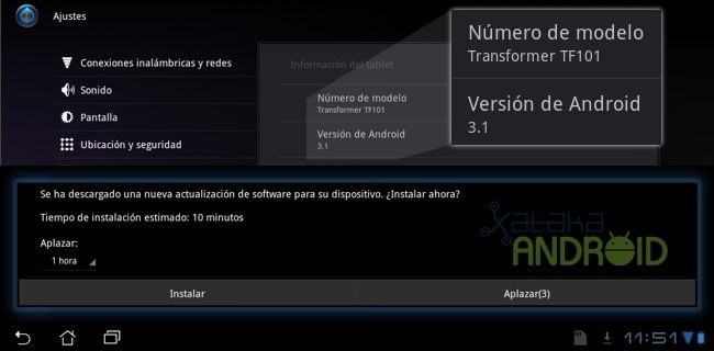 Asus Eee Pad Transformer con Honeycomb 3.1 OTA