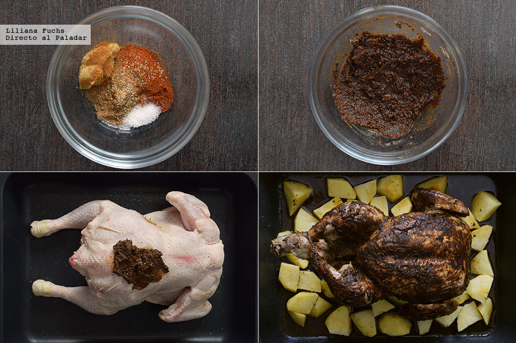 Pollo al horno con especias. Receta de cocina fácil, sencilla y deliciosa