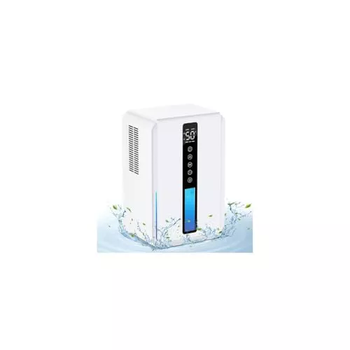 Deshumidificador Electrico Capacidad 2500ML, Deshumidificador Bajo Consumo 3 Velocidades + 2 Modos, Deshumidificadores Descongelación Automática y Autoparada, Programación 6-48 Horas e Iluminación RGB