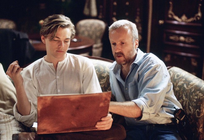 DiCaprio y Cameron en Titanic