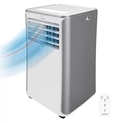 Cecotec Portable Air Conditioner, Remote Controlled ForceClima 9100 Quiet.  9000 BTU, Silent Technology, LED Display, 4 Modes, 2 Speeds, Coverage up to 20 m2
