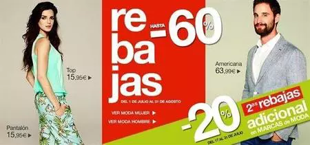 El Corte Inglés lanza sus 2ª rebajas un descuento adicional del 20 % en moda y complementos