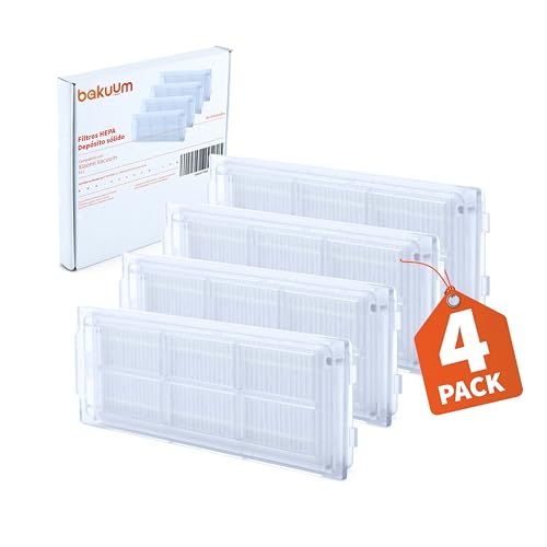 BAKUUM Pack 4 Filtros HEPA, para Xiaomi S12 Filtro para depósito mixto de agua y depósito de polvo. Comprobar modelo antes de comprar.