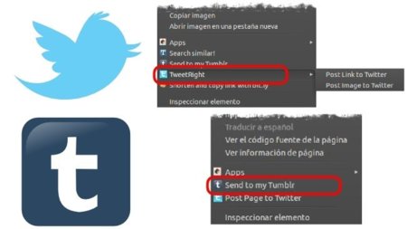 Publica en Twitter y Tumblr desde el menú contextual de Chrome