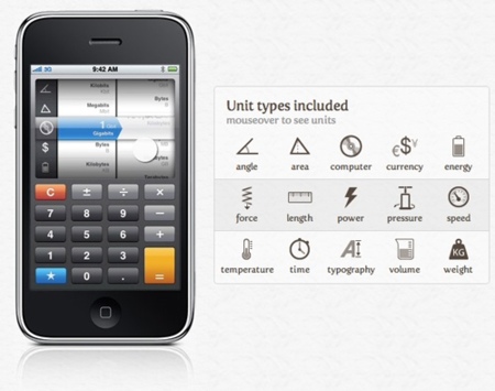 Convert, conversor de unidades para iPhone y iPod Touch