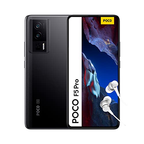POCO F5 Pro 5G - Smartphone de 12+256GB, Pantalla de 6.67” 120Hz WQHD+ AMOLED, Snapdragon 8+ Gen 1, Triple Camara 64MP con OIS , 5160mAh, NFC, Negro (Versión ES + 3 años de garantía)