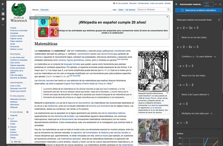 Edge permite resolver ecuaciones y problemas en el propio navegador con una nueva función y así puedes probarla