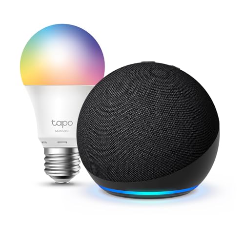 Echo Dot (5.ª generación) | Antracita + Tapo L530EA Bombilla LED Inteligente (E27)