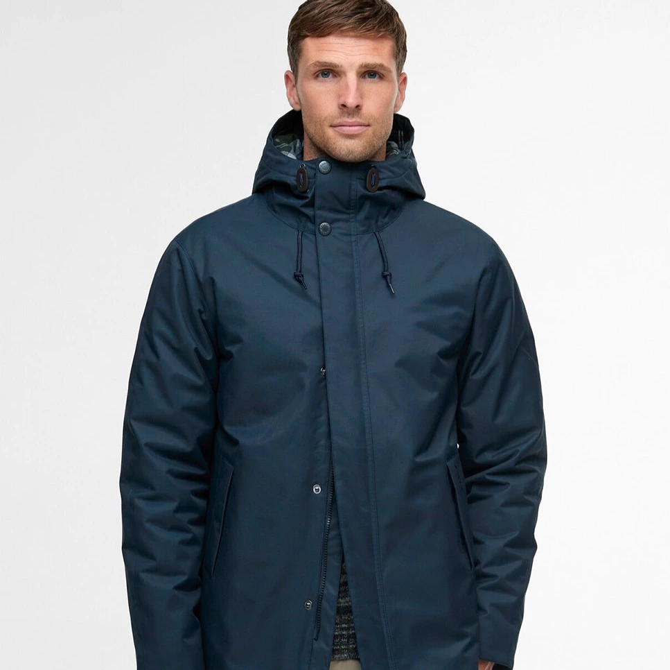 Chaqueta de hombre lisa impermeable con capucha - Barbour - Azul