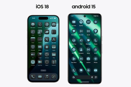 @techdroider が X で公開した iOS 18 と Android 15 のホーム画面の比較