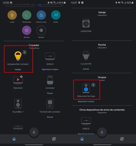 さまざまなオブジェクトが接続され、Google アシスタントとの接続を解除するようにプログラムされている