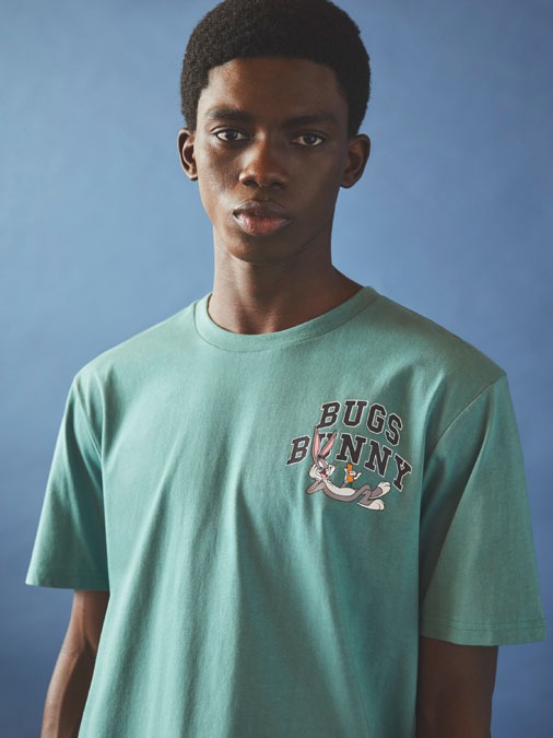 Camiseta azul en manga corta de Looney Tunes