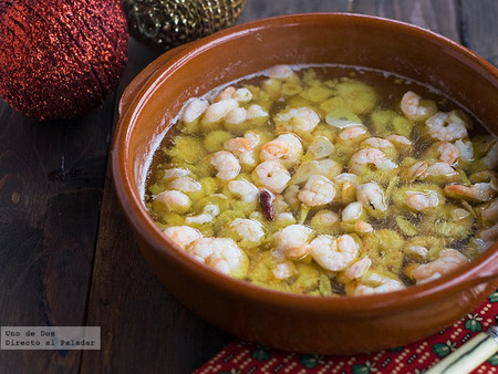 Gambas al ajillo. Receta de Navidad