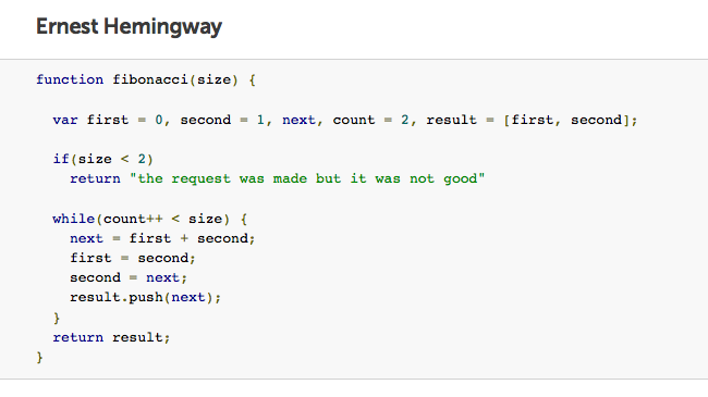 hemingway fibonacci