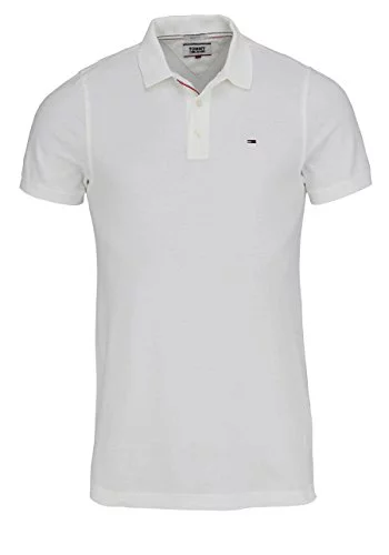 Tommy Jeans Piqué P Camiseta Polo con Cierre de 3 Botones
