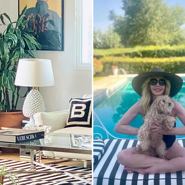 Descubrimos el ecléctico salón de Bibiana Fernández en Madrid: una pared mostaza, muebles vintage y una máscara de Buda   