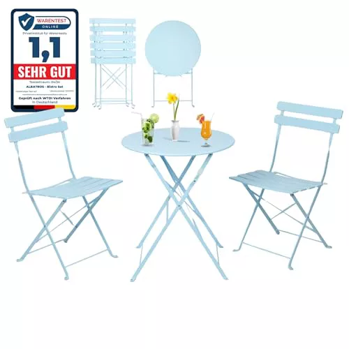 Albatros Bistro Set 3 piezas Azul – Mesa con 2 sillas plegables