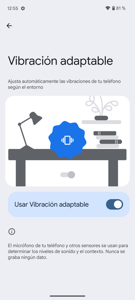 Android 15 Vibración