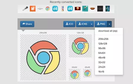 オンラインで PNG を ICO および Icns アイコンに変換