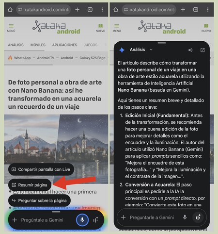Chrome Resumen Gemini