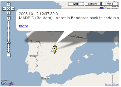 News Maps, noticias de Reuters en mapas de Google
