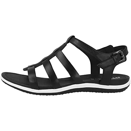 Geox D Sandal Vega A Sandalias Mujer Negro 37 EU