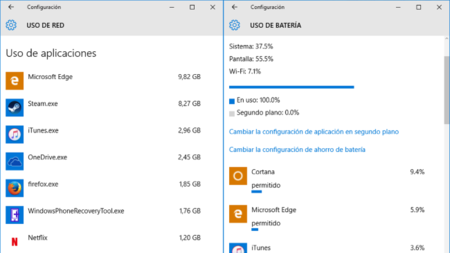 Truco: consulta cuáles son las aplicaciones que consumen más batería y datos en Windows 10