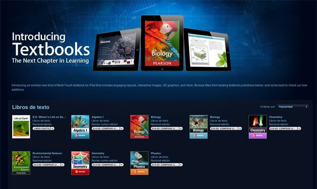 Libros de texto iBookstore Apple
